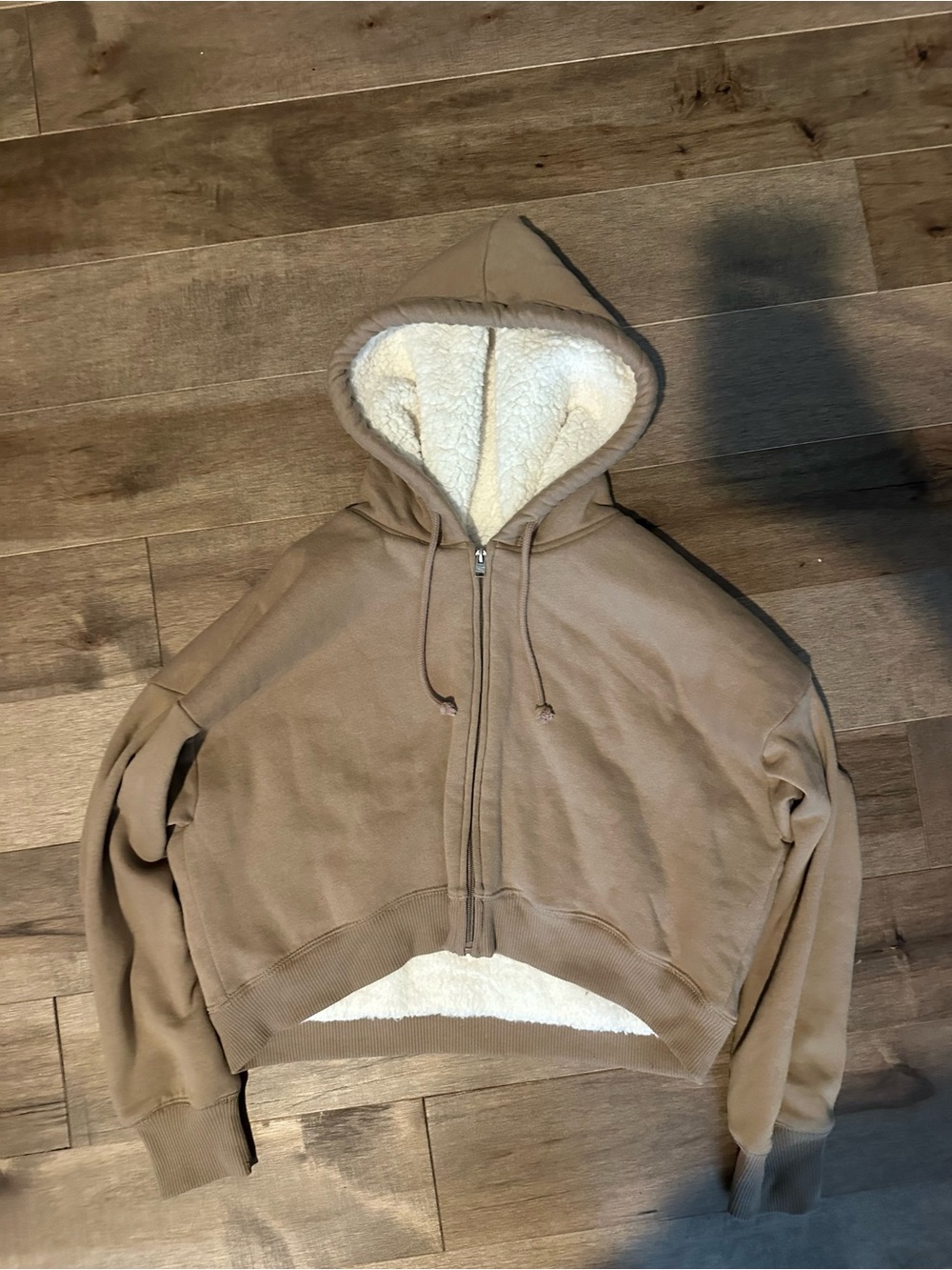 Hollister Cream Sherpa-Lined Hoodie